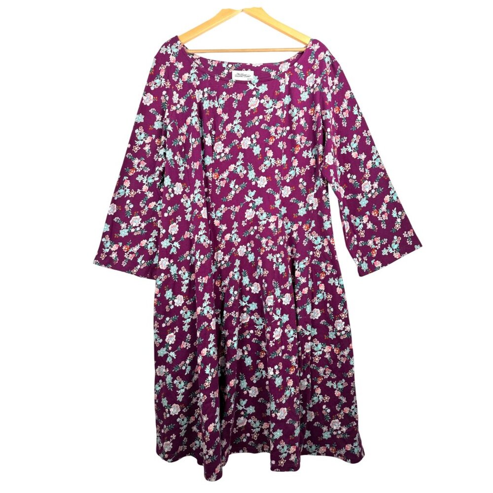 The Vermont Country store floral 3/4‎ sleeve jersey knit dress sz 2X